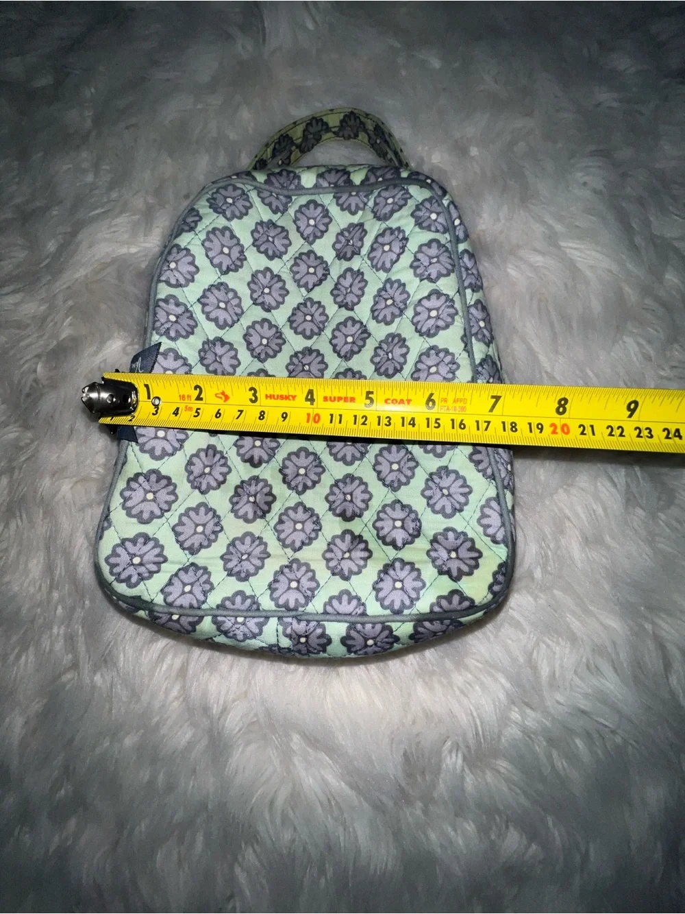 Vera Bradley Quilted Insulated Lunch Bag – Mint Green & Gray Floral